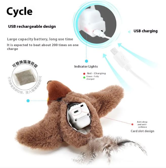 Flapping Bird Cat  Toy - Nara's Shop