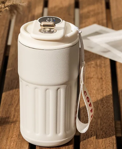 Smart Digital Thermal Bottle Portable Coffee Mug Stainless Steel Water Bottle In-Car Insulated Cup Keep Cold Vacuum Flasks 450ml - Nara's Shop
