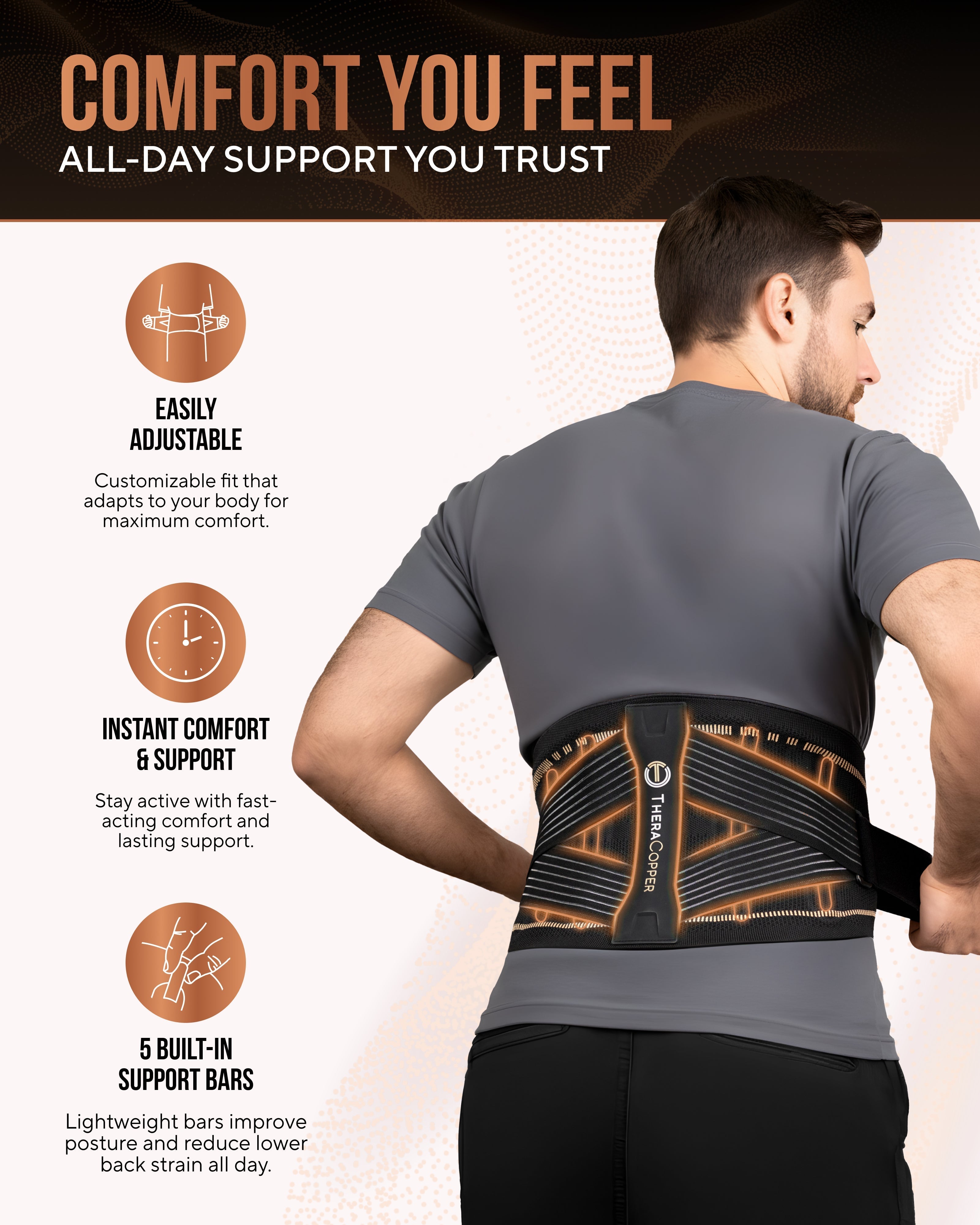 Copper Compression Lower Back Brace - Nara's Shop