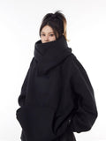 Loose High Collar Fleece Lined Hoodie - Nara's Shop
