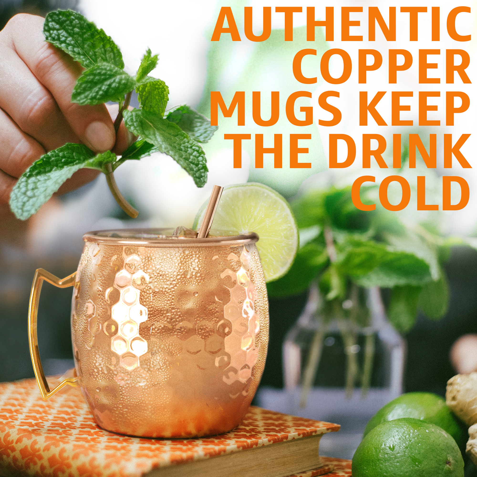 Moscow Mule Copper Mugs - Set of 2 - 100% HANDCRAFTED - Food Safe Pure Solid Copper Mugs - 16 oz Gift Set with BONUS - Highest Quality Cocktail Copper - Nara's Shop