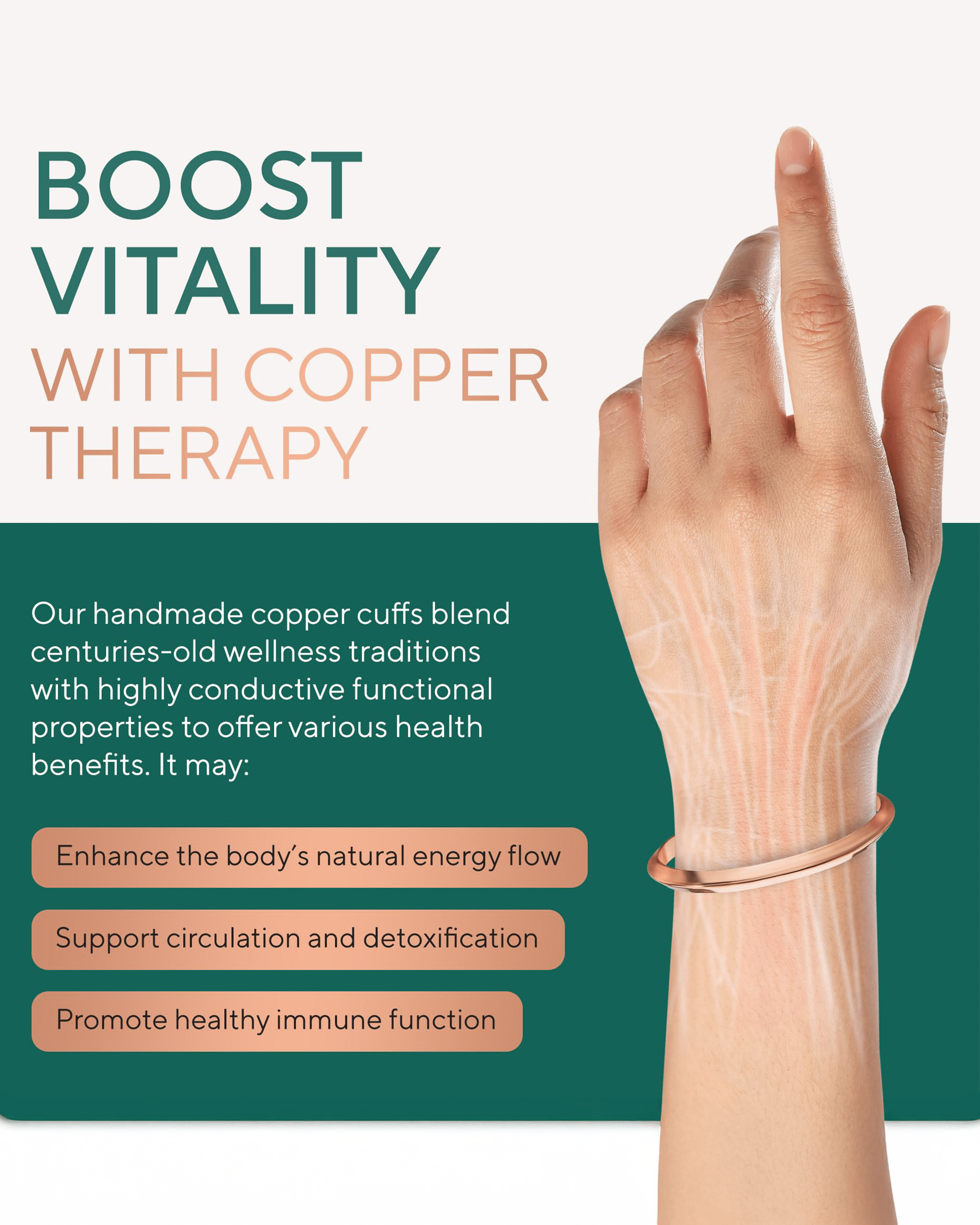 Pure Copper Cuff Bracelet – Prism - Nara's Shop