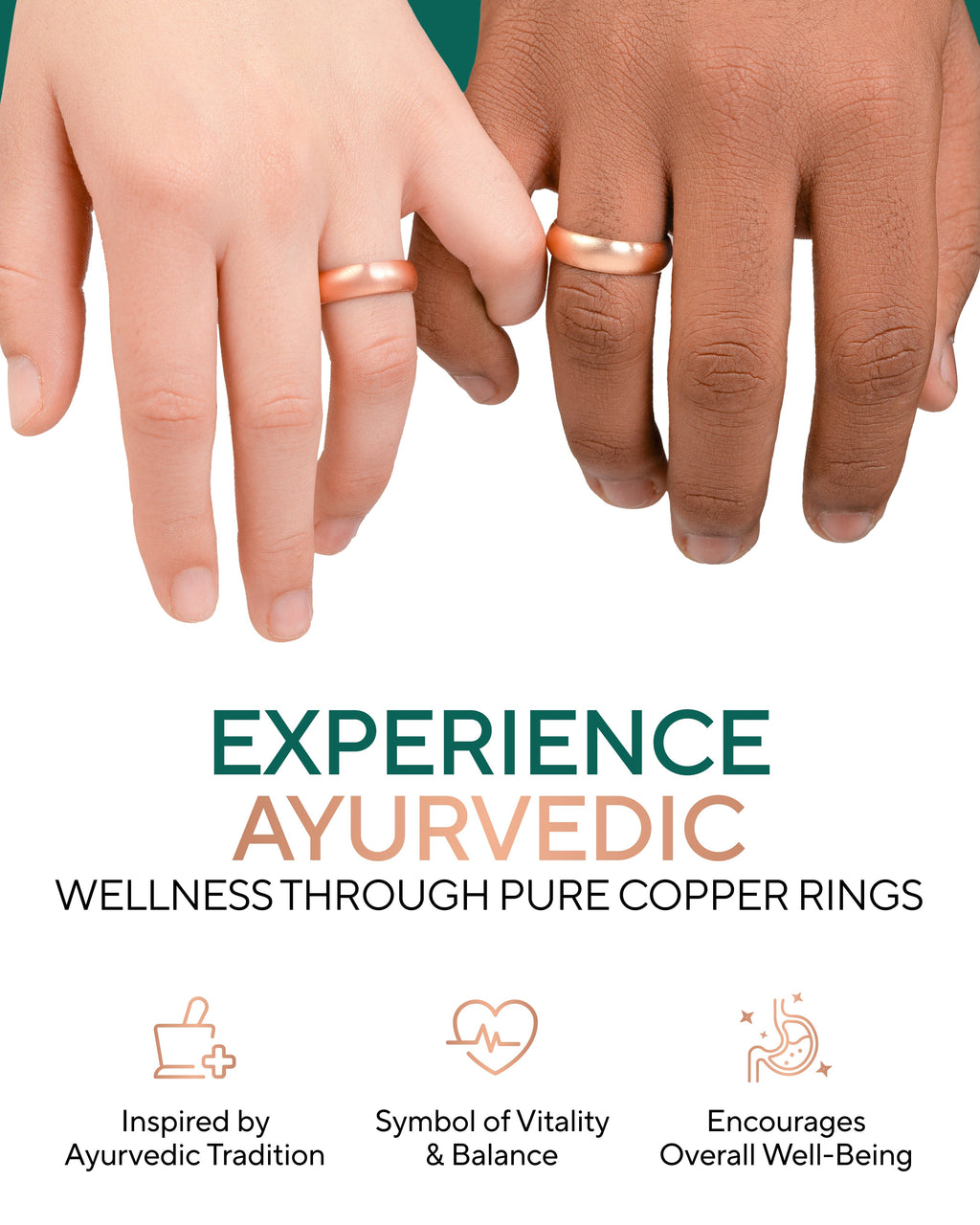 Pure Copper Rings Set - Domed (6mm) - Nara's Shop